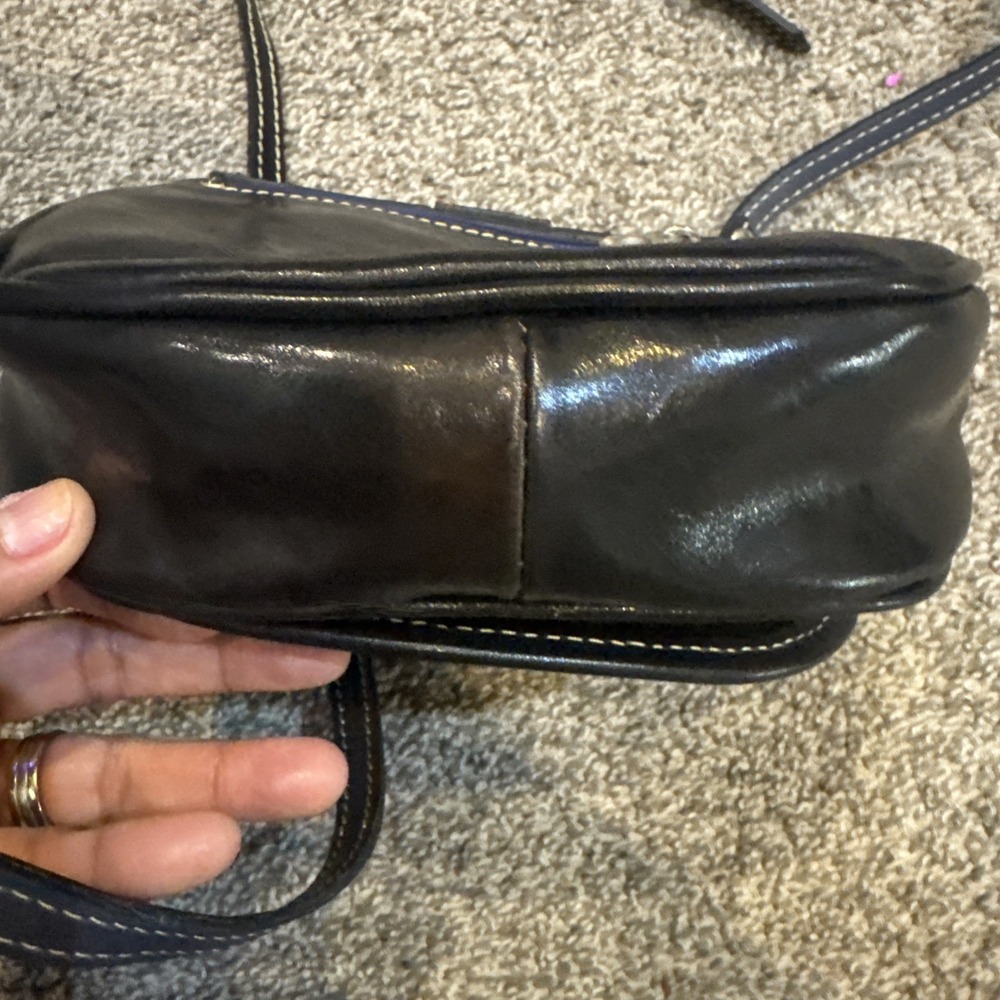 Vera‎ Pelle Italian Leather Black  Crossbody Bag - Picture 5 of 11